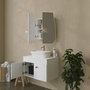 Hanah Home Armario de Baño Blanco 12x45x50 cm, Espejo 2x60x70 cm, Material Tablero Duro